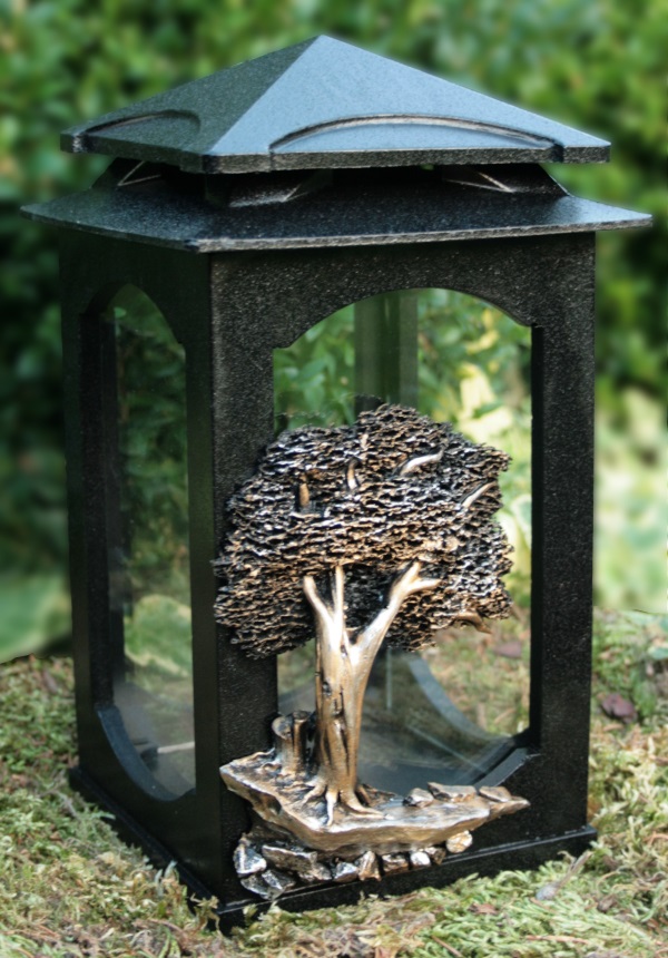 Grablaterne LED Kerze Grablampe Lampe Grableuchte Grablicht Baum Grabschmuck